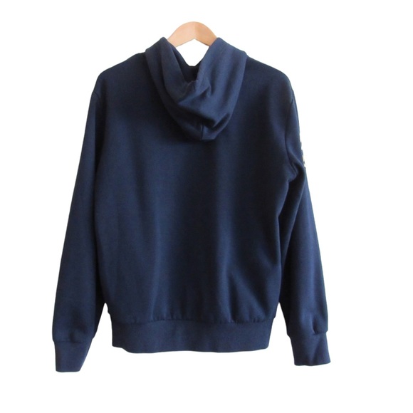Polo Ralph Lauren Men’s Navy Blue Gold Crest Double Knit Hoodie Sweatshirt Small - Picture 2 of 12